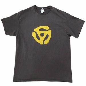 LP 45 Record Insert Vinyl Adaptor Shirt Large